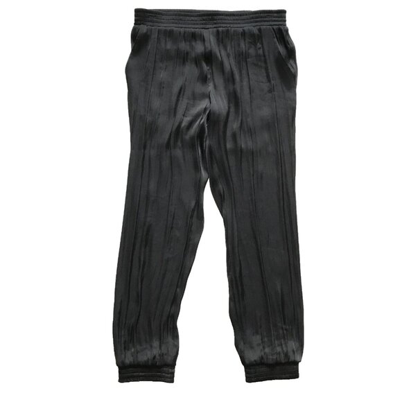 David Lerner Slouchy Joggers Ankle Pants Womens Small Black Cuffed Shirred Boho - Picture 1 of 9